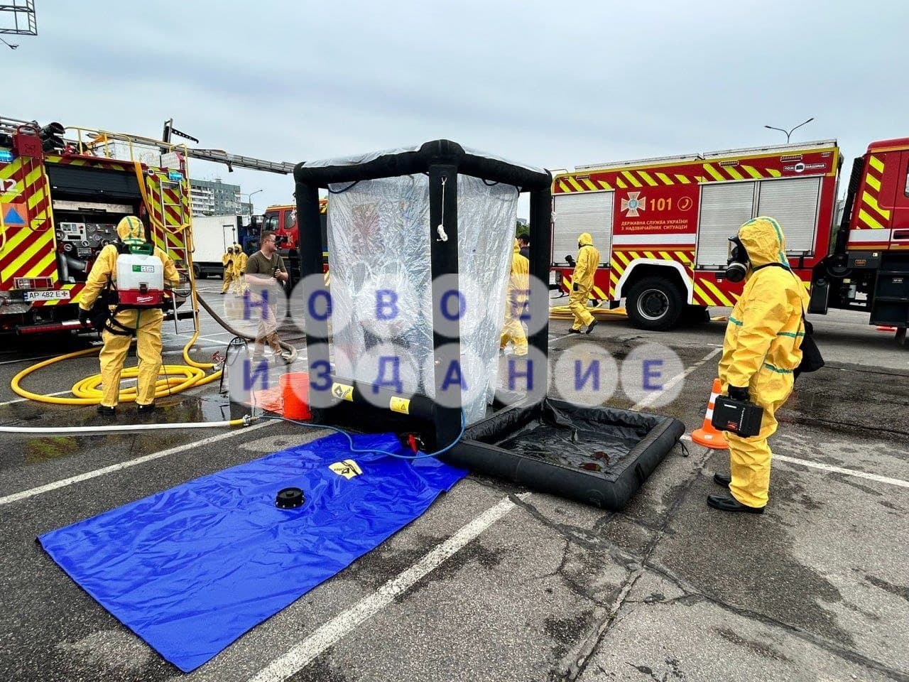 Zaporozhye Emergency Service practicing actions case of radiation hazard Zaporozhye Emergency Service practicing actions case of radiation hazard